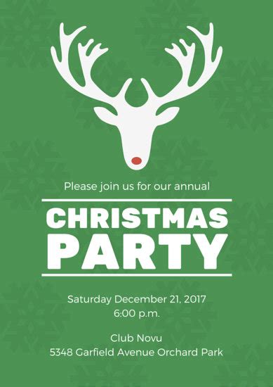 Reindeer Christmas Party Poster Template Design Ideas