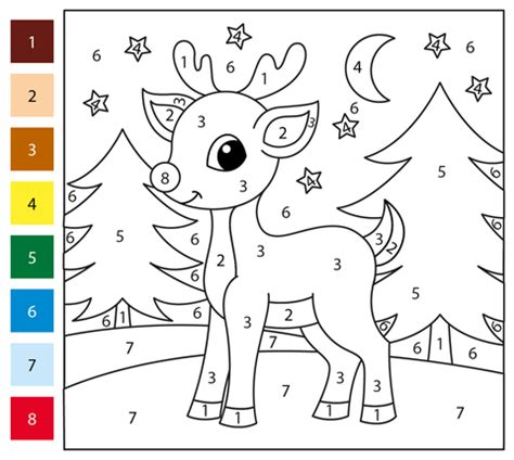 Reindeer Color by Number