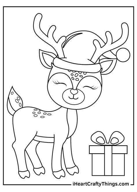 Reindeer coloring pages for kids