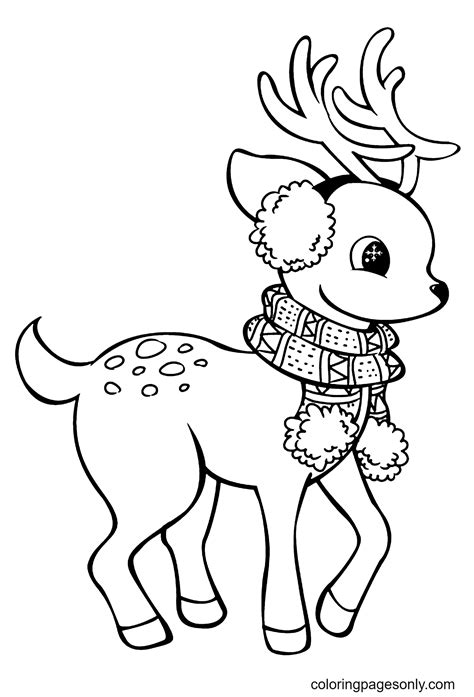 Reindeer coloring pages for kids free