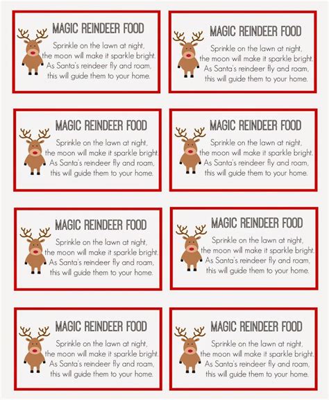 Reindeer Food Label with Christmas Tree Design