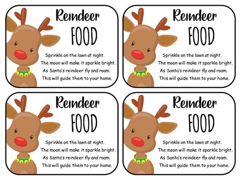 Reindeer Food Label and Tag Ideas