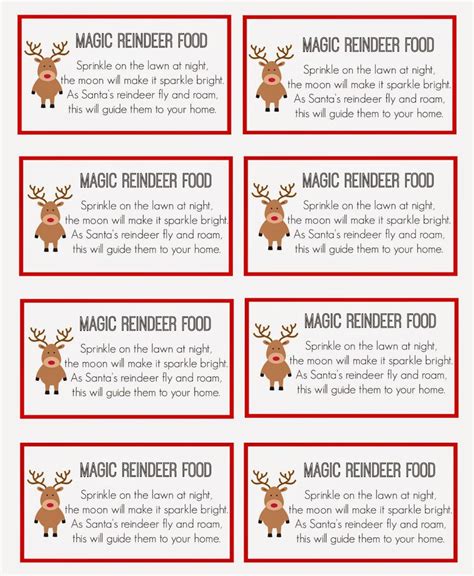 Reindeer Food Label Printable