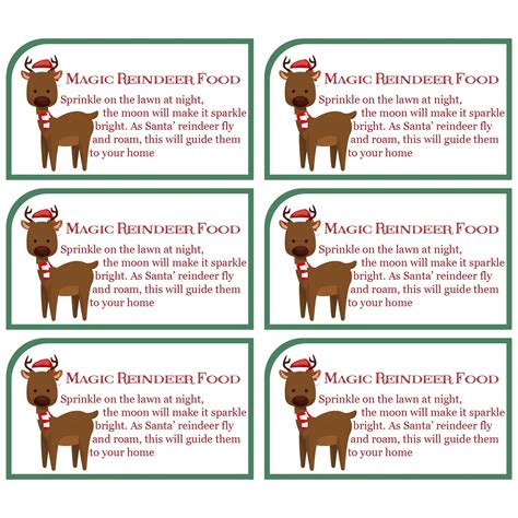 Reindeer Food Labels and Tags