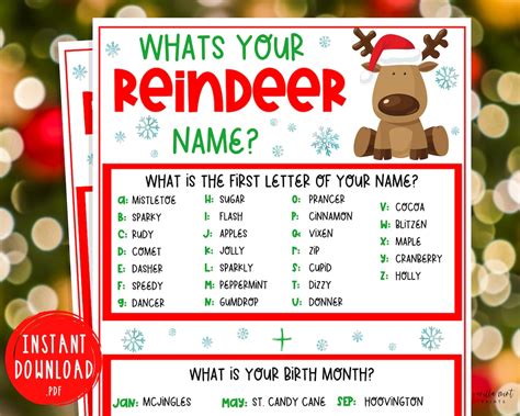 Image of a Reindeer Games letter template