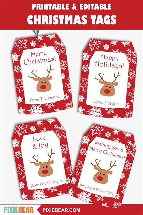 A wooden reindeer gift tag for Christmas