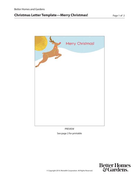 Reindeer Letter Template