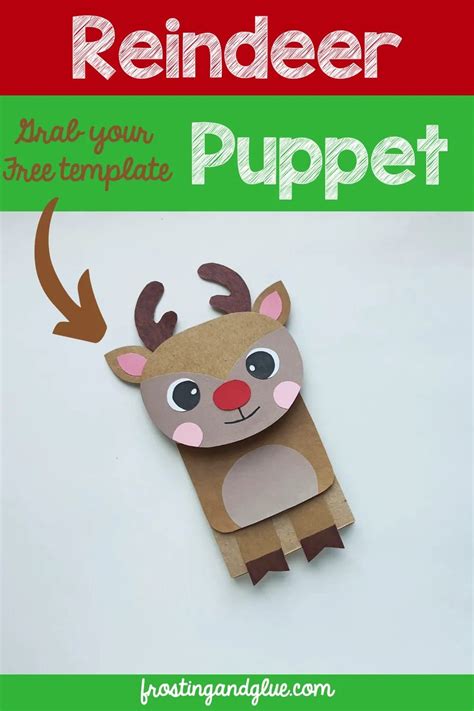 Reindeer Paper Bag Puppet Template