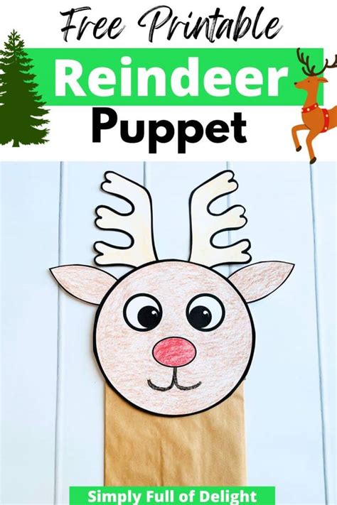 Reindeer Paper Bag Puppet Template Gallery 10