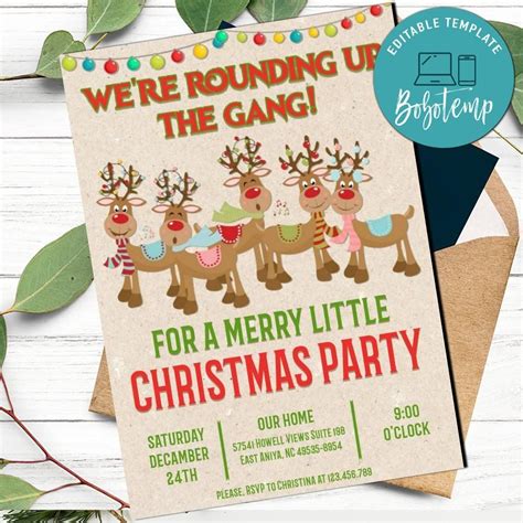 Reindeer Party Invitations