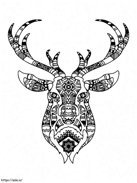 Reindeer Portrait Coloring Page