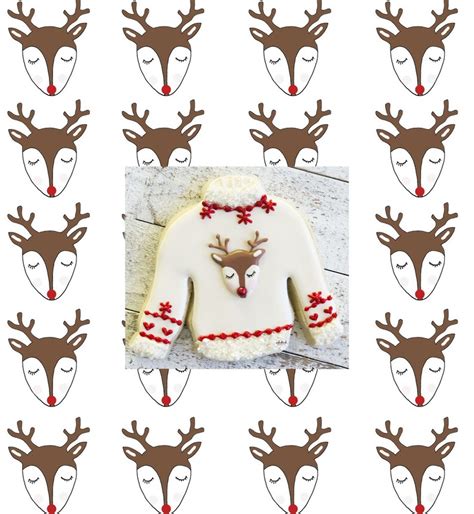 Reindeer Royal Icing Transfer Template