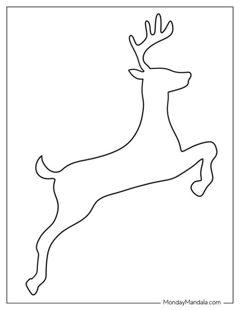 A wooden reindeer pattern printable template for Christmas