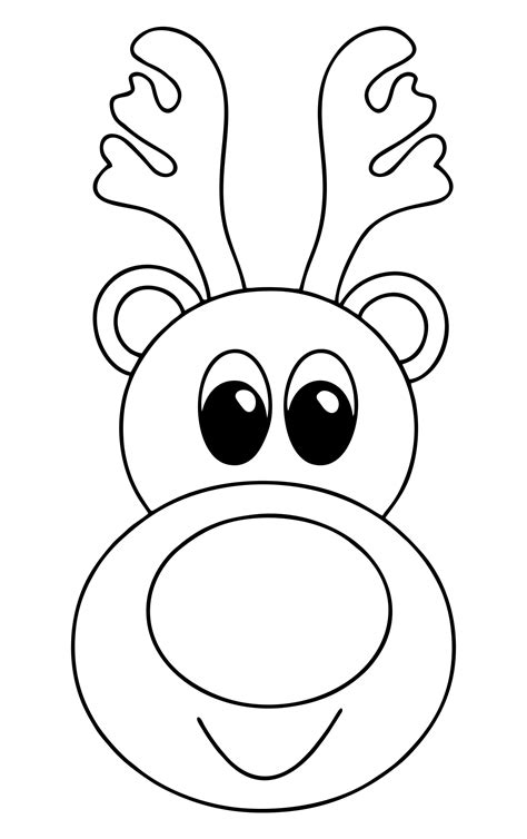 A 3D reindeer template printable with antlers and a red nose