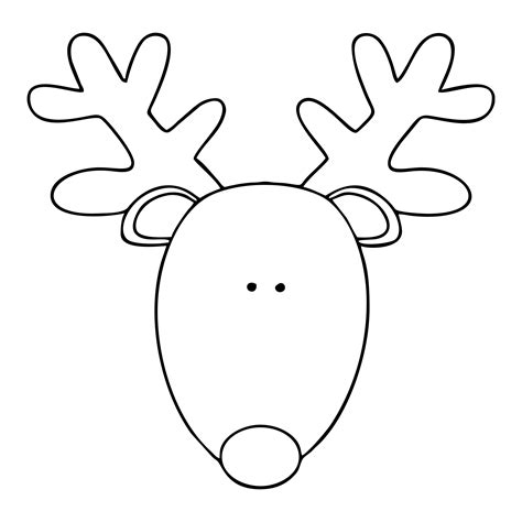 A 3D reindeer template printable with antlers and a red nose