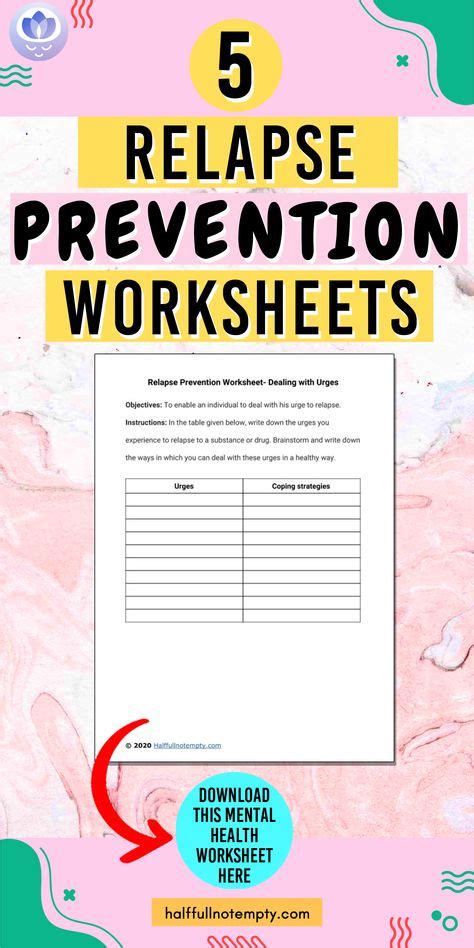 Relapse Prevention Worksheet Mental Health