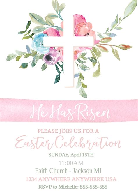 Religious Easter invitation template