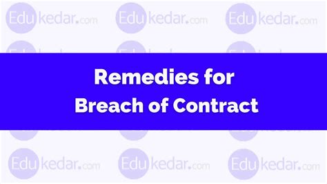 remedies for breach