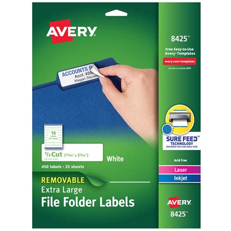 Removable labels for filing