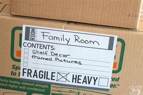 Removable labels for moving and storage