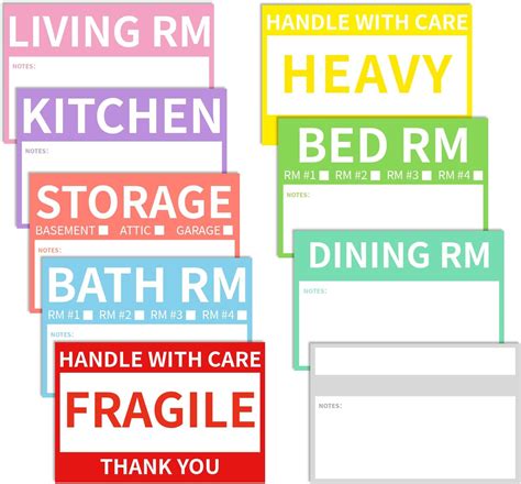 Removable labels for moving