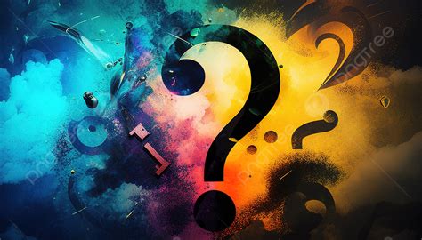 A question mark symbol with the background removed, used on a busy background