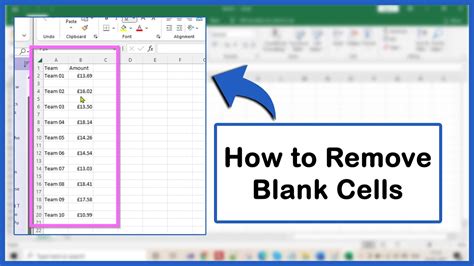 Remove Blank Cells in Excel