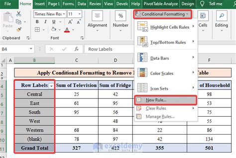 Remove Blank Rows from Pivot Table