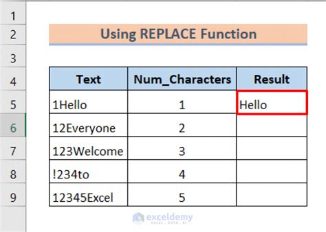 Remove characters from left in Excel method 2