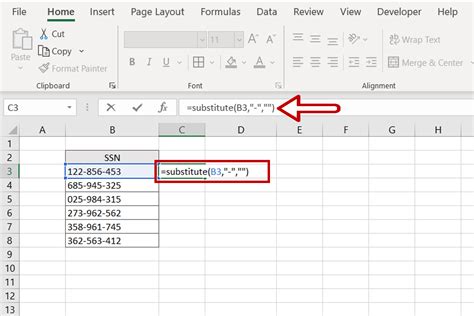 Methods to remove dashes from SSNs in Excel