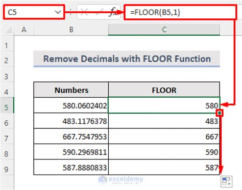 Remove Decimal Places in Excel