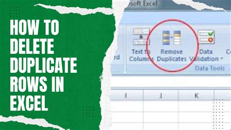 Remove Duplicate Rows in Excel