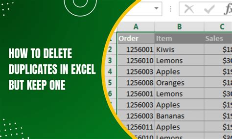 Remove Duplicates Feature in Excel