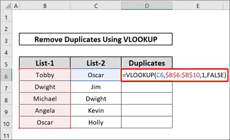 Remove Duplicates VLOOKUP in Excel