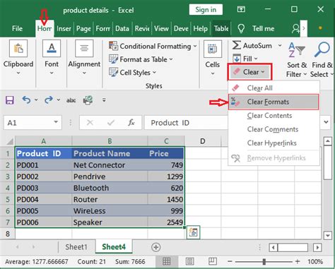 Remove Excel Data Table