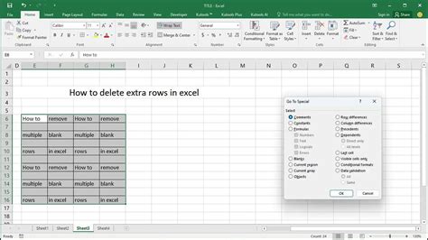 Remove Extra Rows in Excel