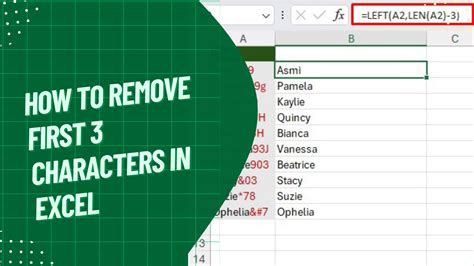 Remove First Characters in Excel Examples