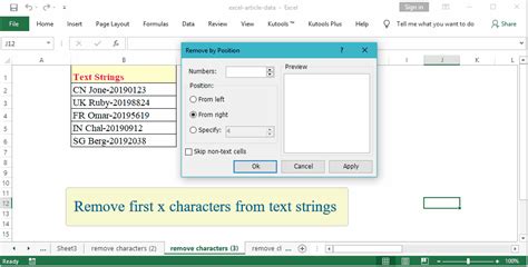 Removing first x characters in Excel gallery image