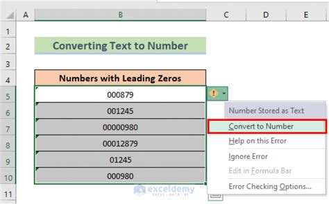 Remove Leading Zeros in Excel Gallery 4