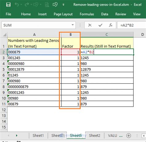 remove leading zeros in excel format function