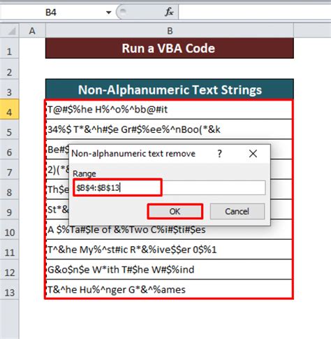 Removing non-alphanumeric characters in Excel