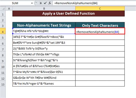 Removing Non-Alphanumeric Characters in Excel