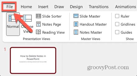 Remove Notes Using the Slide Master