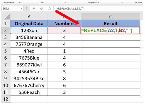 Remove Numbers in Excel