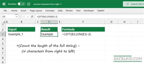 LEN and RIGHT Functions in Excel