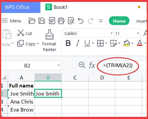 Remove Spaces Before Text in Excel Gallery 2