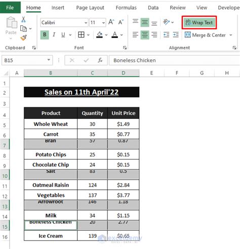 remove spaces between rows in excel