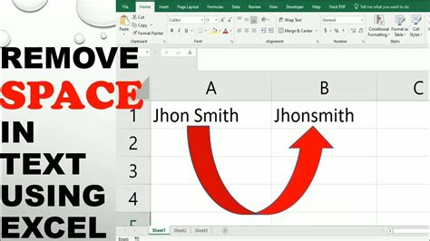 Using Excel formulas to remove spaces