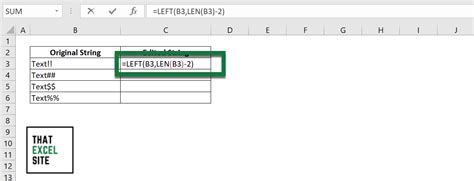 Example of removing text from the left in Excel