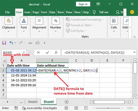 Using INT Function to Remove Time from Date in Excel